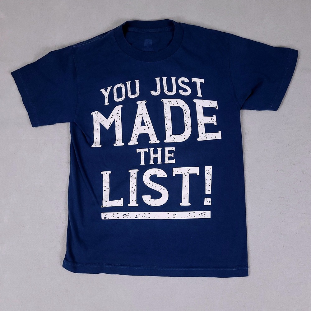 WWE T-Shirt Mens Small Blue Graphic Crew Neck Cotton The List of Jericho